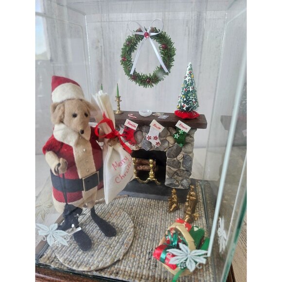 Vintage Santa Christmas scene chimney musical Wiseman diorama unique - Picture 4 of 10